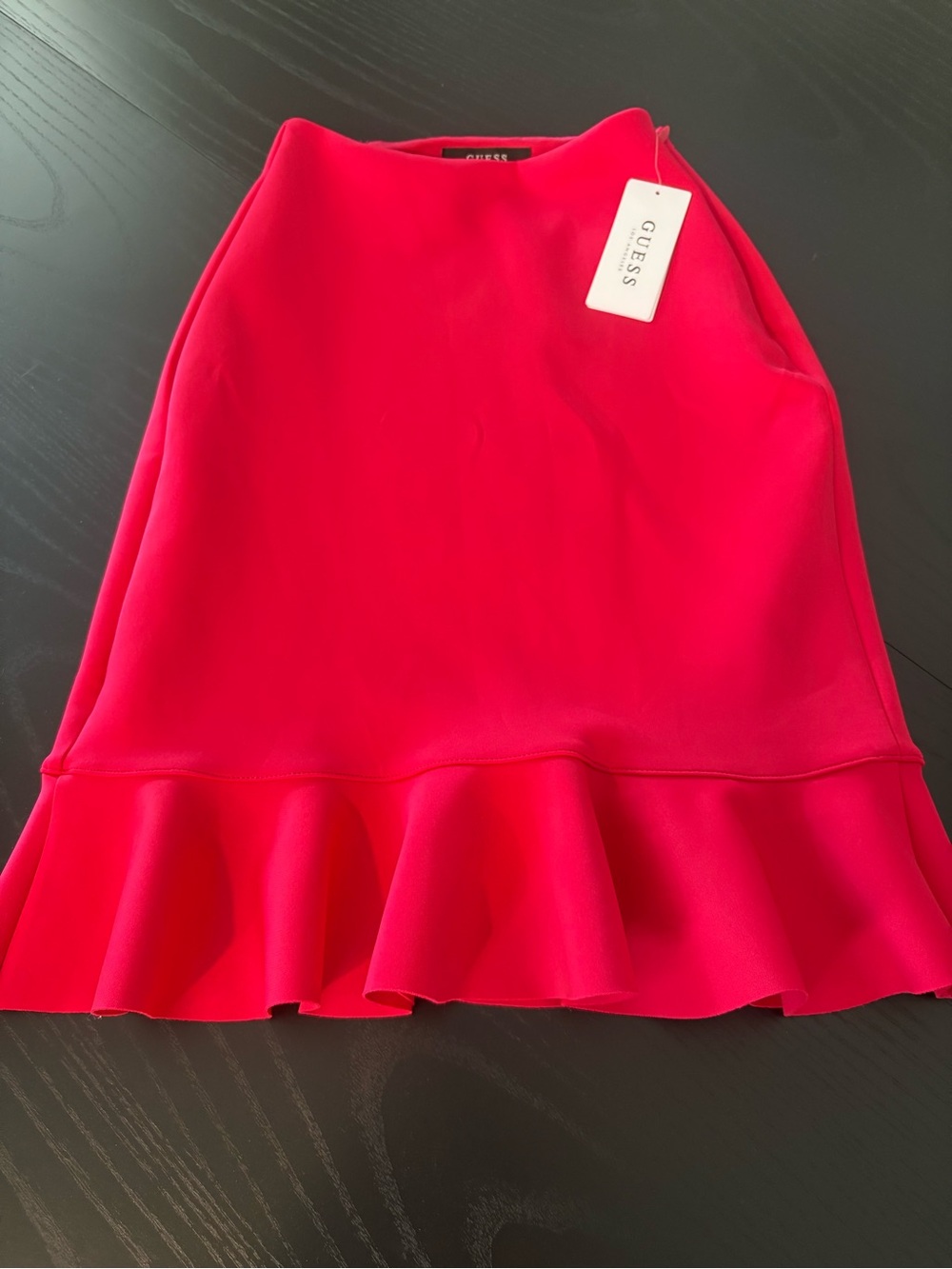 Guess Bright Pink A-Line Ruffle-Hem Skirt